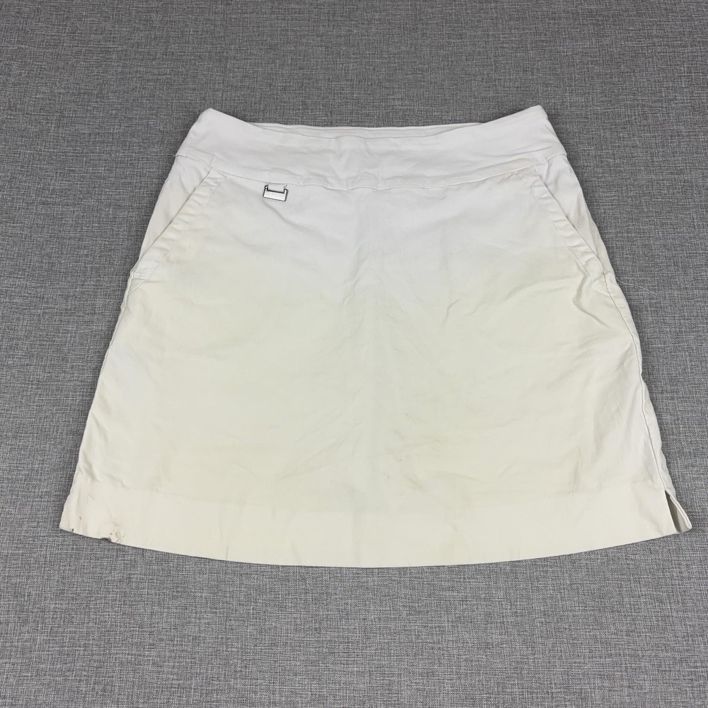 Peck & Peck Skirt Womens 8 White Twill Pencil Short Pockets Anthropologie